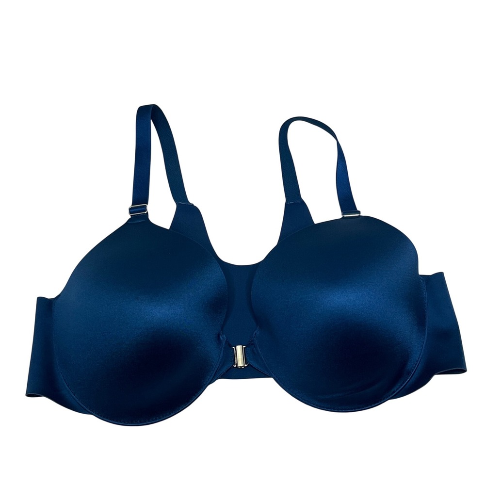 Soma Vanishing Back Full Coverage Front Close Bra Blue 38D Underwire 071901